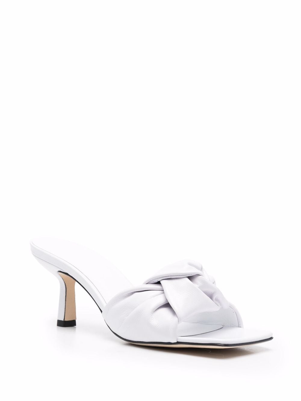 White Lana knot strap mules women BY FAR divincenzoboutique